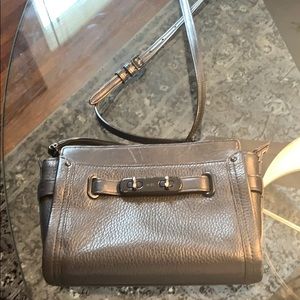 Coach black leather crossbody